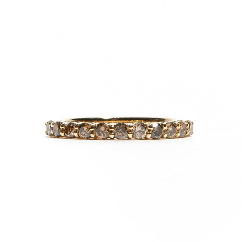 Yellow Gold Eternity Style Band with Cognac Diamonds