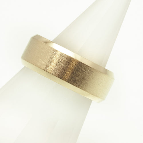 Yellow Gold Beveled Edge Band