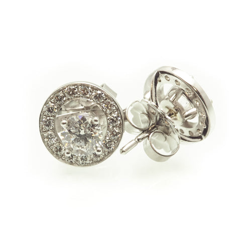 Diamond Studs with Pave Halo Jackets