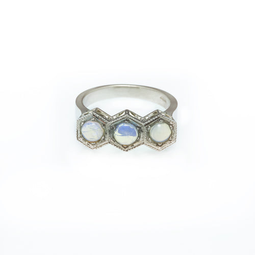 Opals set in a White Gold Trinity Ring