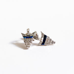 RILEY: WHITE GOLD SAPPHIRE AND DIAMOND EARRINGS