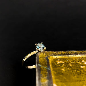 CASSANDRA: Yellow Gold Australian Green Sapphire Ring