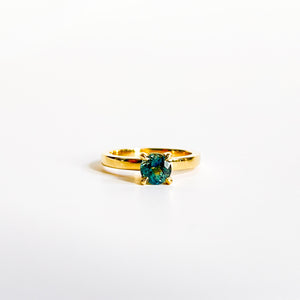 CASSANDRA: Yellow Gold Australian Green Sapphire Ring