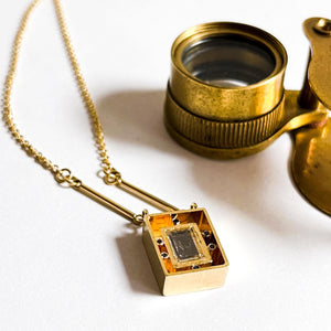 CREEPY CIRCUS: YELLOW GOLD PORTRAIT DIAMOND PENDANT NECKLACE