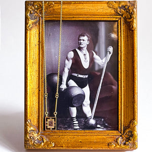 CREEPY CIRCUS: YELLOW GOLD PORTRAIT DIAMOND PENDANT NECKLACE