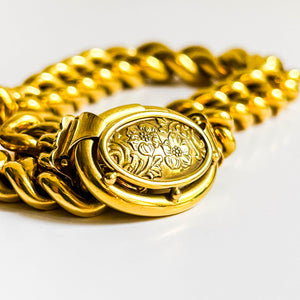 PATRICIA: YELLOW GOLD VINTAGE LINK NECKLACE