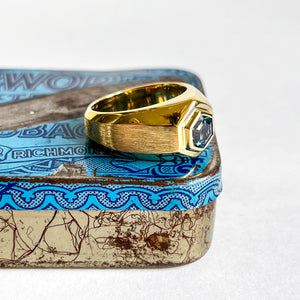 KEVIN: HEXAGONAL BLUE MONTANA SAPPHIRE RING