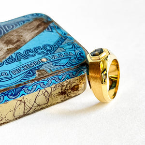 KEVIN: HEXAGONAL BLUE MONTANA SAPPHIRE RING