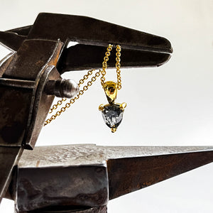REVEL: YELLOW GOLD TRILLION CUT SALT & PEPPER DIAMOND NECKLACE