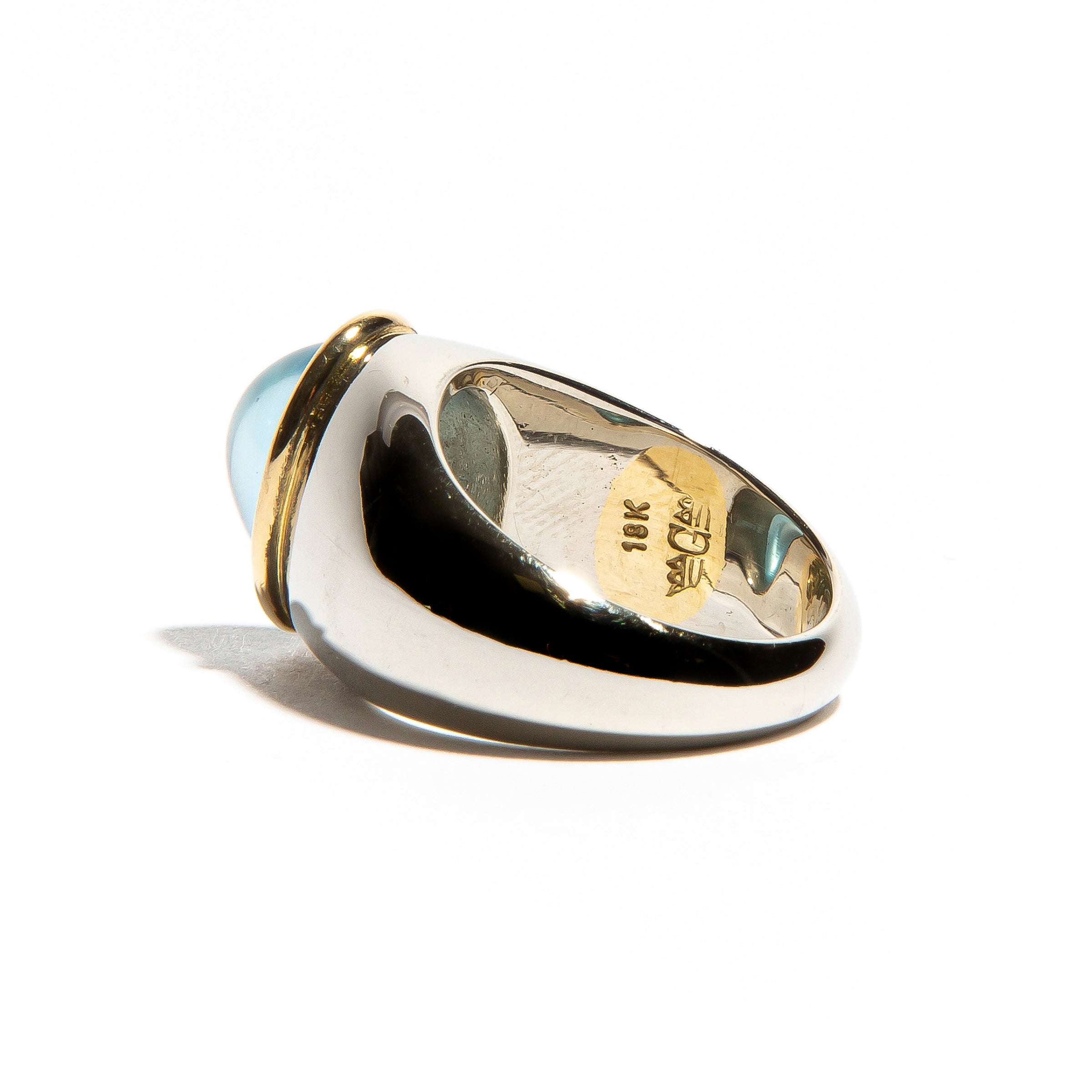 AMSTERDAM: White Gold Oval Aquamarine Ring