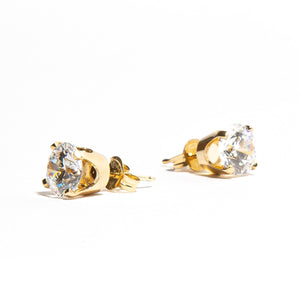 CHARLIE: Yellow Gold Diamond Stud Earrings