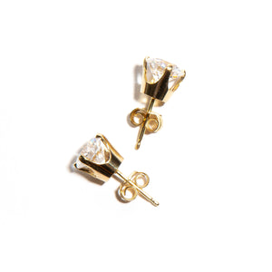 CHARLIE: Yellow Gold Diamond Stud Earrings