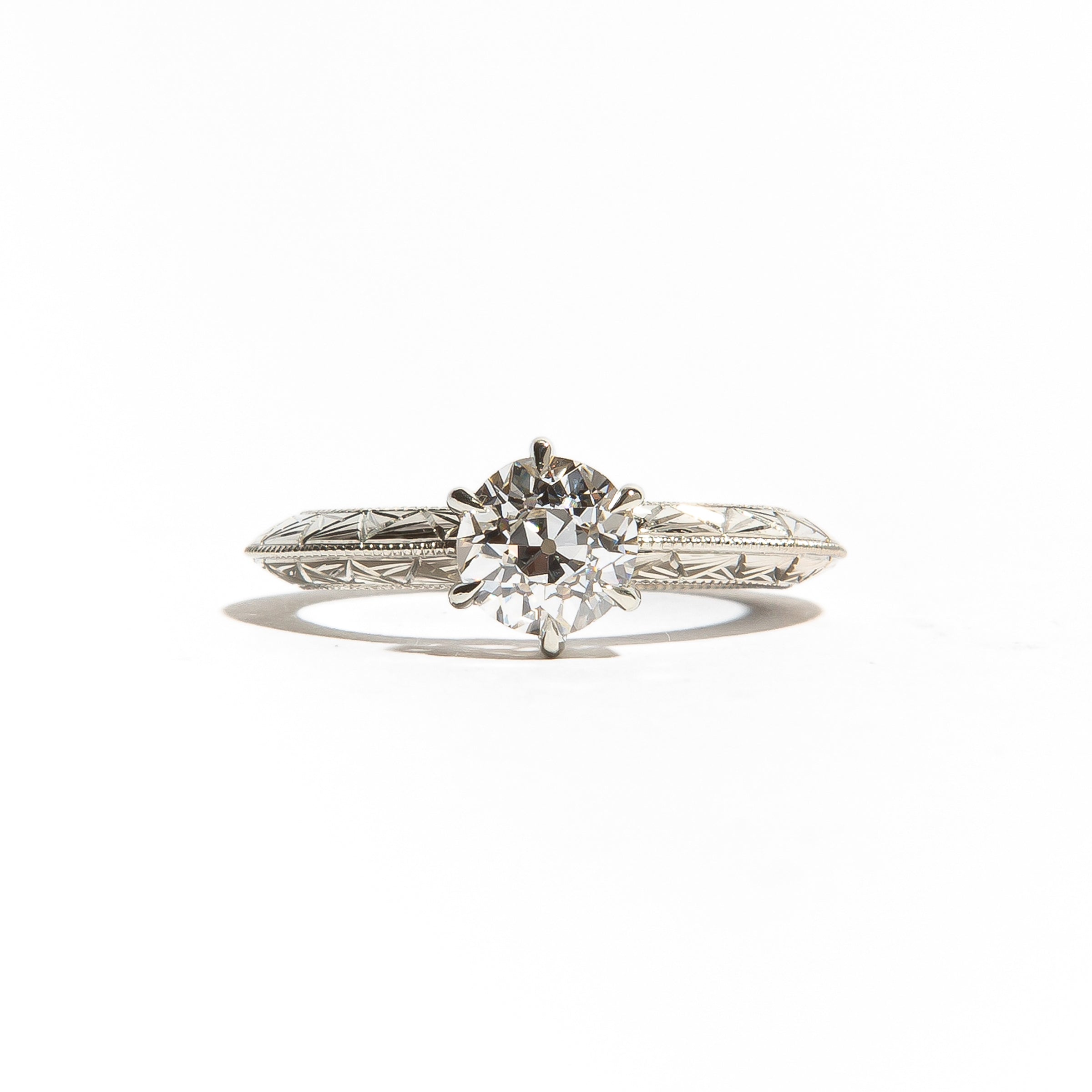 DELORES: White Gold Solitaire Diamond Engagement Ring
