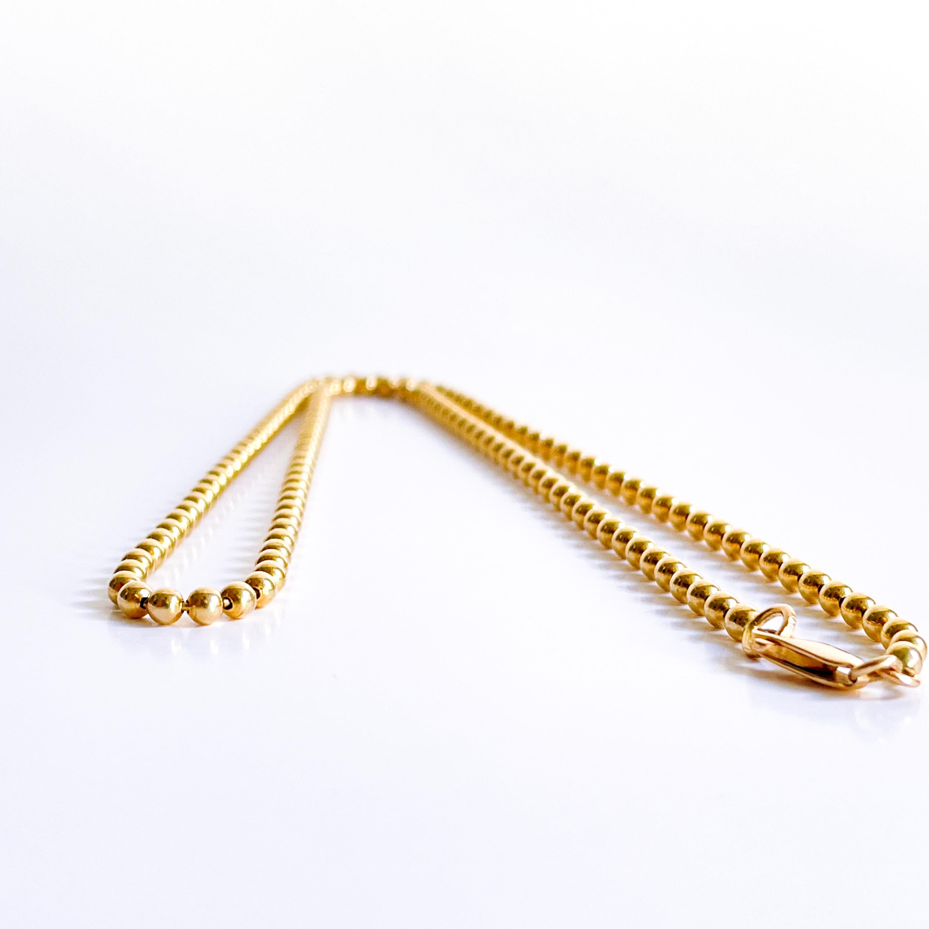 FRANKLIN: 14K Yellow Gold Beaded Chain