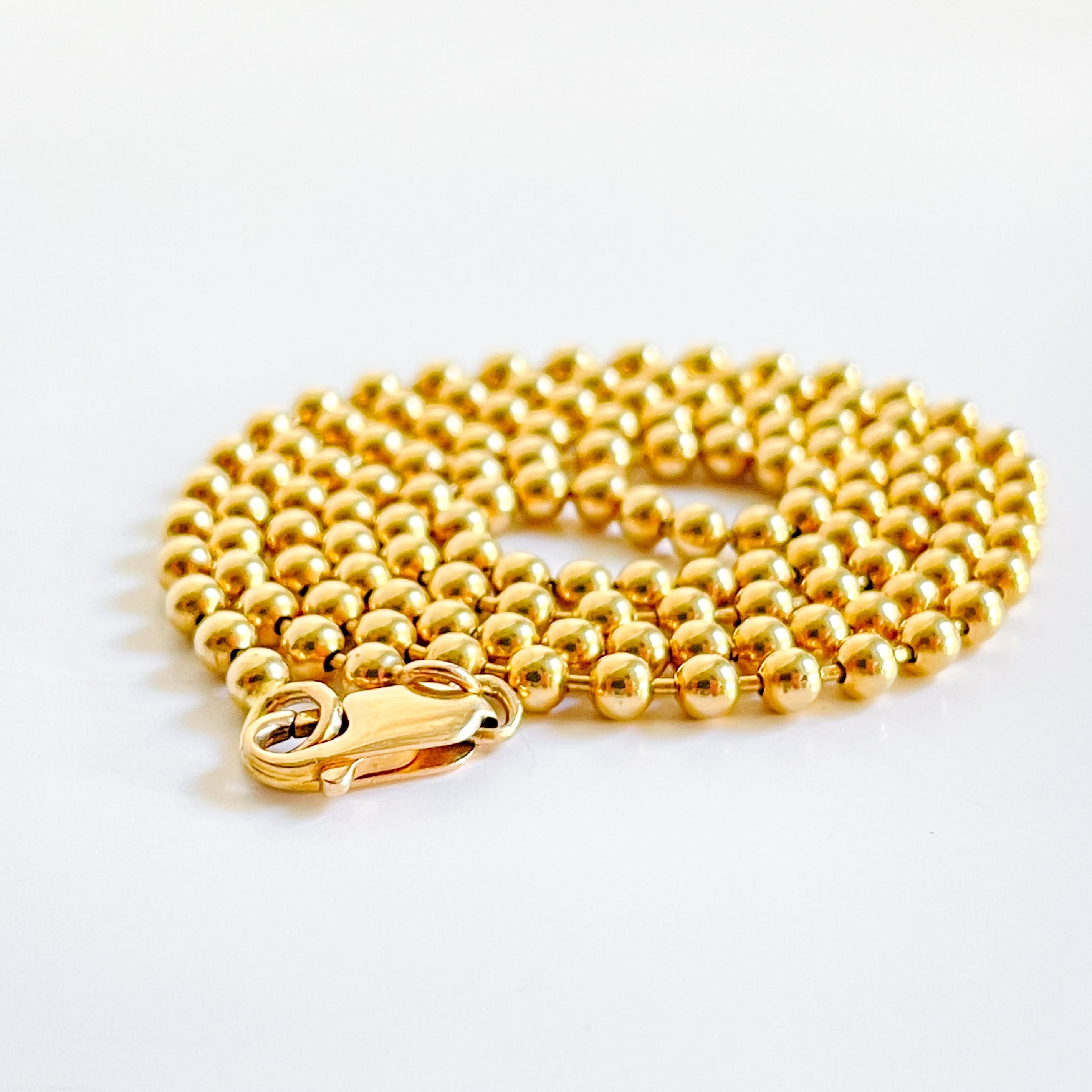 FRANKLIN: 14K Yellow Gold Beaded Chain