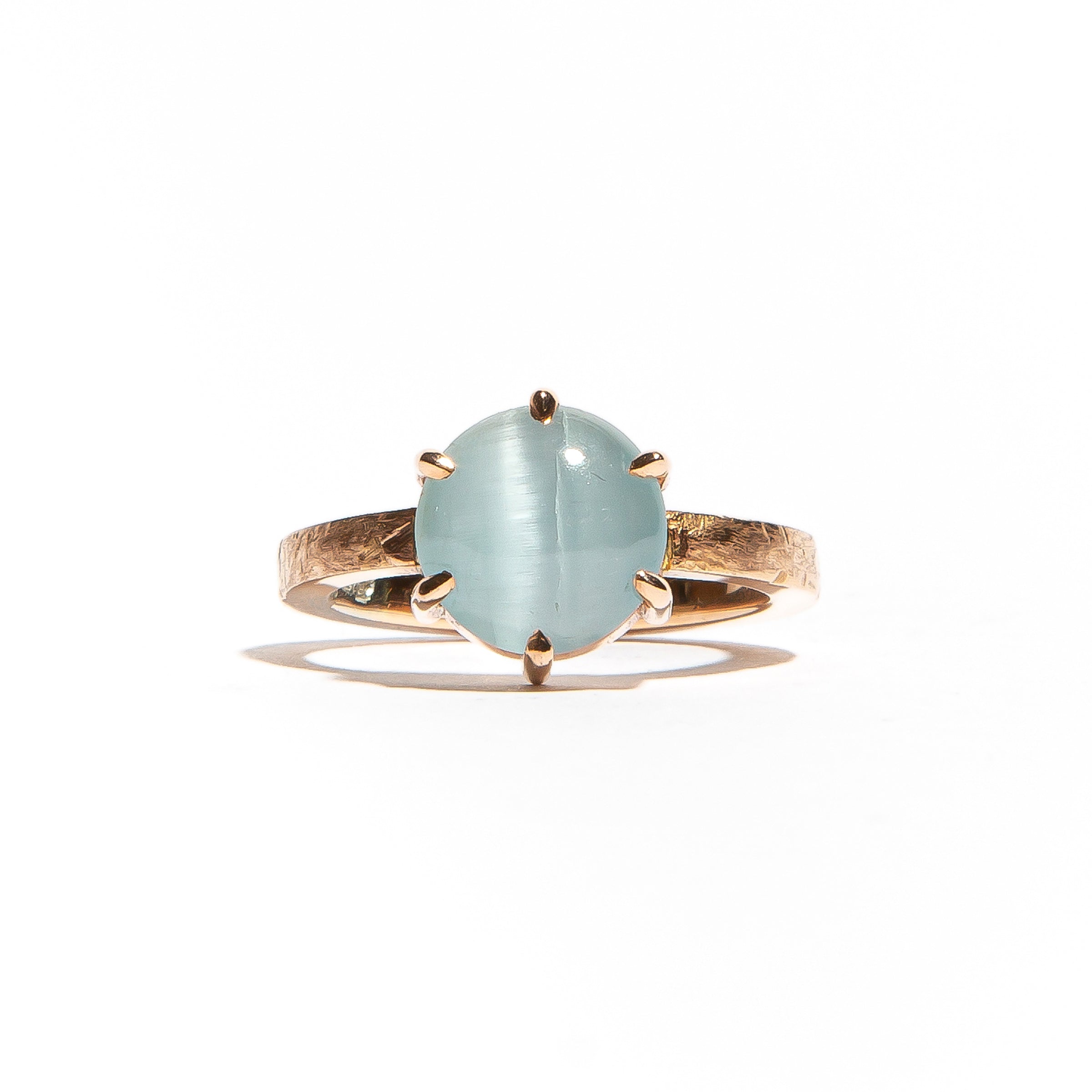 GENOA: Rose Gold Cabochon Aquamarine Ring