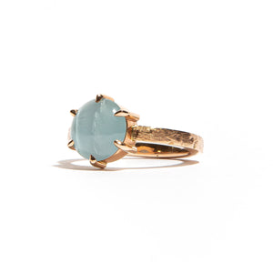 GENOA: Rose Gold Cabochon Aquamarine Ring