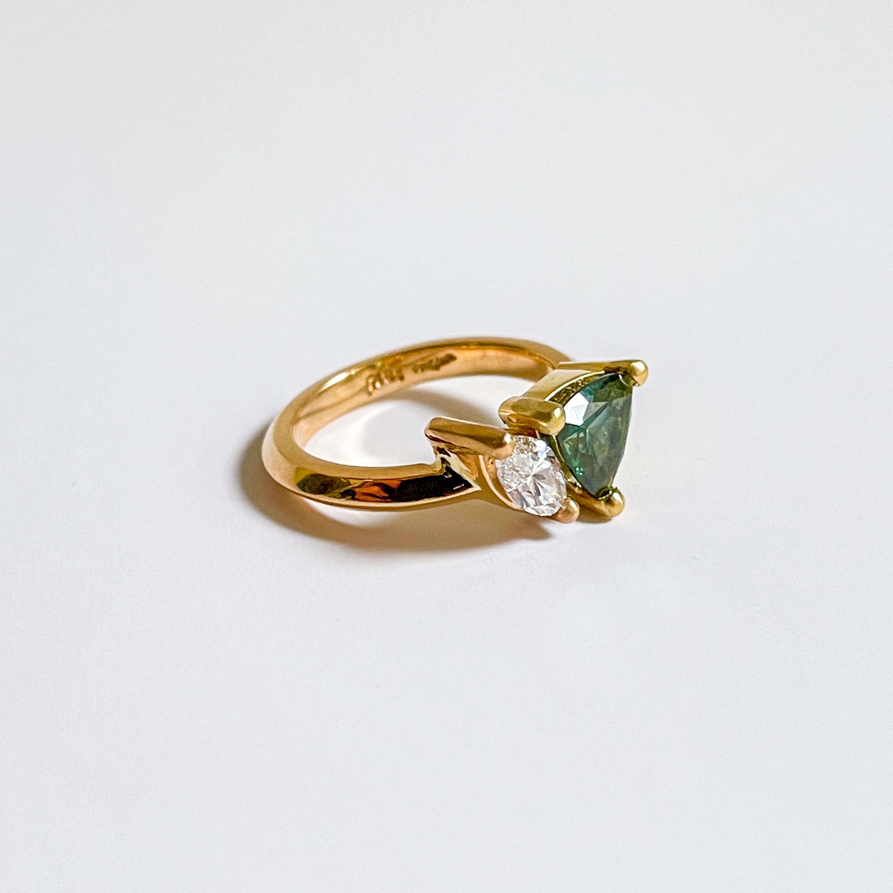 EMILY: Yellow Gold Sapphire and Diamond Toi et Moi Ring