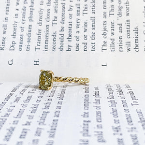 STEVIE: Yellow Gold Oval Fancy Yellow Diamond Solitaire Ring