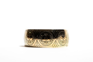 THE SOUTHERN: Yellow Gold Engraved Cuff Bracelet