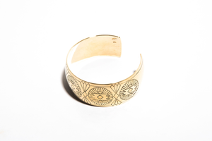 THE SOUTHERN: Yellow Gold Engraved Cuff Bracelet