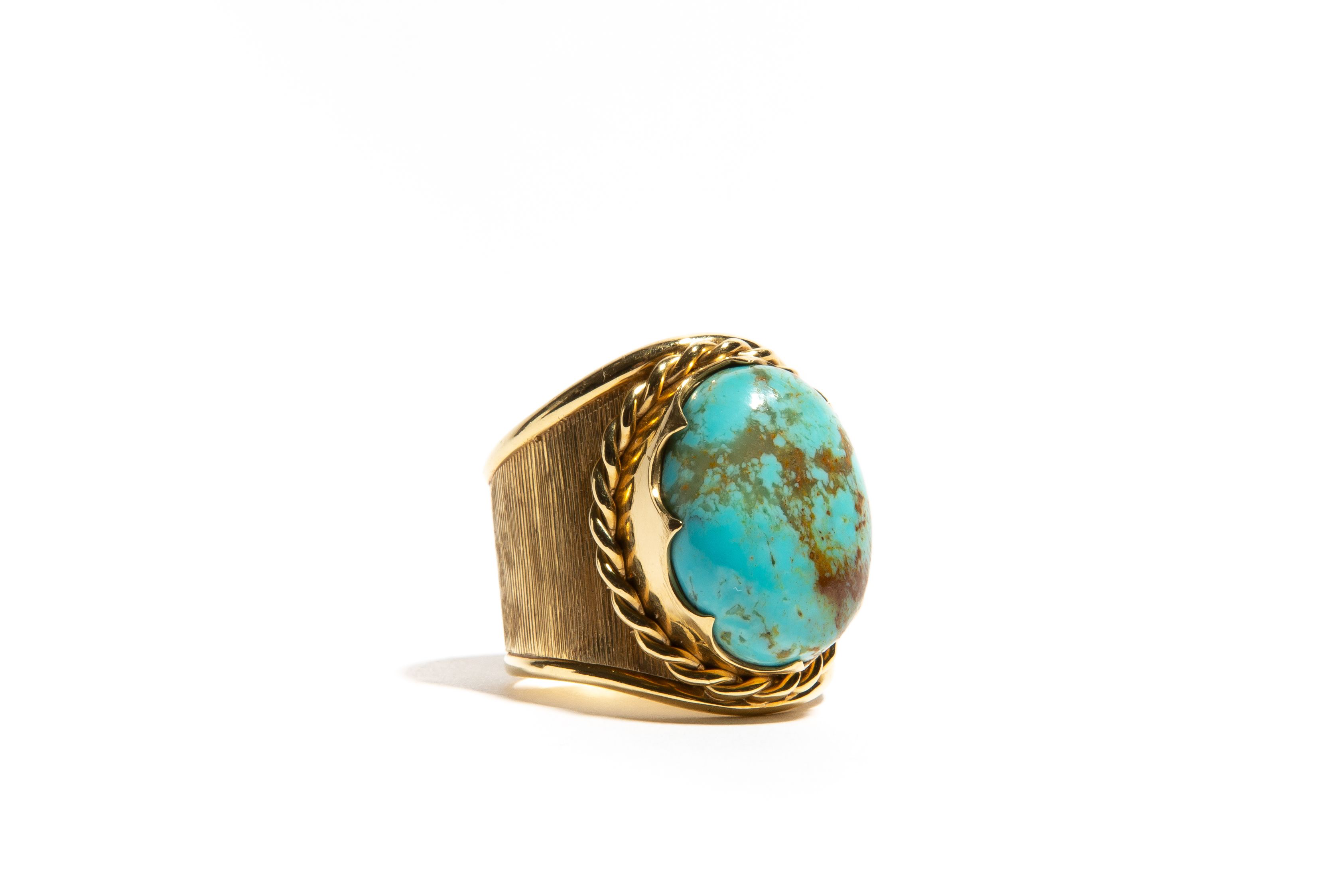 The Reeves & Phoenix - Gold and Turquoise Wedding Ring Set – Rustic and Main