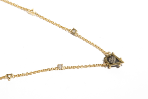 CASCADE: Yellow Gold Salt and Pepper Diamonds Station Necklace