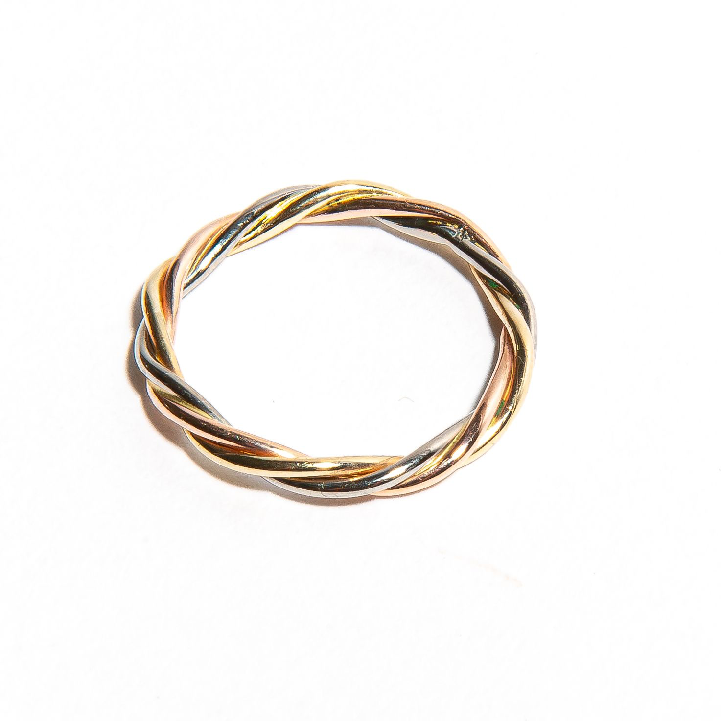 EDITH: Tri-Colour Gold Twisted Band