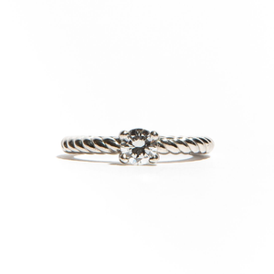 HARLENE: Platinum Diamond Engagement Twisted Ring