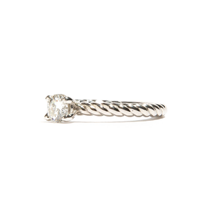 HARLENE: Platinum Diamond Engagement Twisted Ring