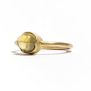 LEMON DROP: Yellow Gold Chrysoberyl Cats Eye Ring