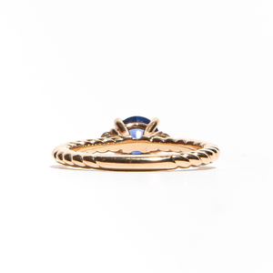 MILAN: Rose Gold Blue Sapphire and Diamond Twist Ring