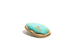 THE PACIFIC: Yellow Gold Turquoise Pendant