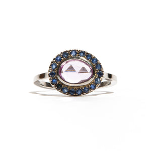 TURKISH DELIGHT: White Gold & Palladium Pink and Blue Sapphire ring